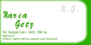 maria getz business card